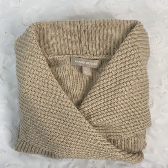 Banana Republic Step Hem Open Front Knit Cardigan-Almond, Sz Small, Wool Blend - Picture 10 of 10